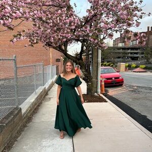 Elegant Green Off-Shoulder Dress